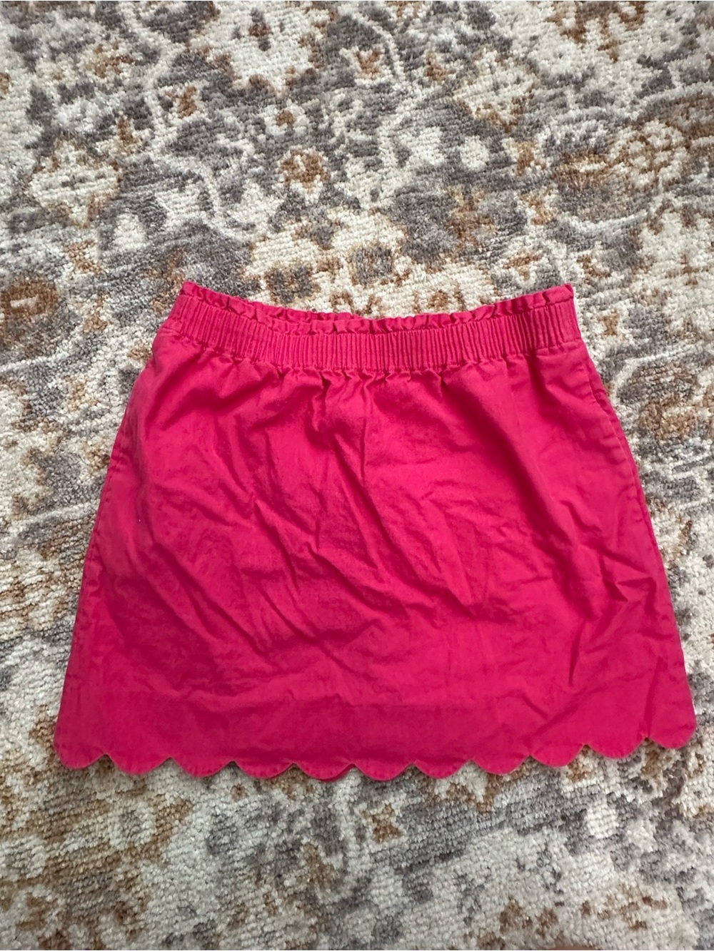 J. Crew Hot Pink Scalloped Hem Mini Skirt